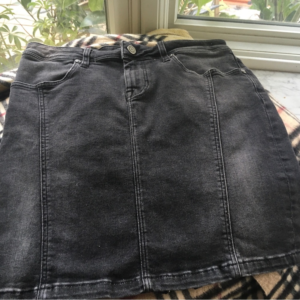 Burberry Black Denim Mini Skirt